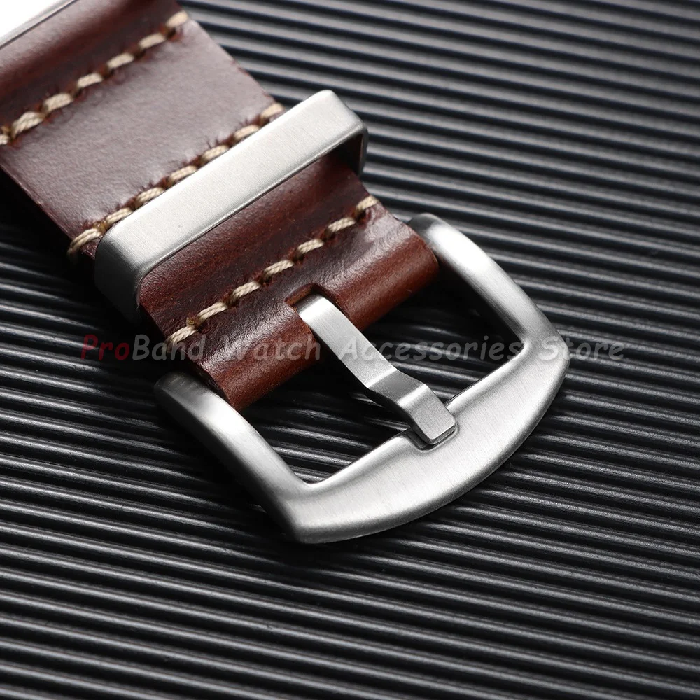 Premium Genuine Leather Adjustable Watch Strap - Elegant Replacement Bracelet Accessory
