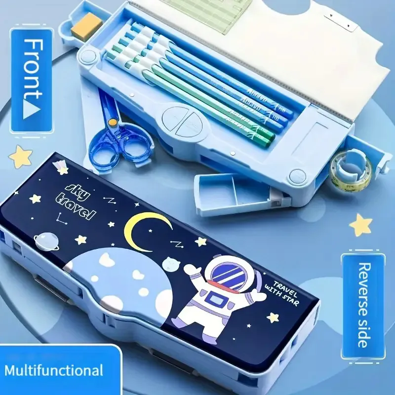 어린이용 다기능 필통, 변형 가능한 문구함, 대용량 문구 보관함, PUV 필통