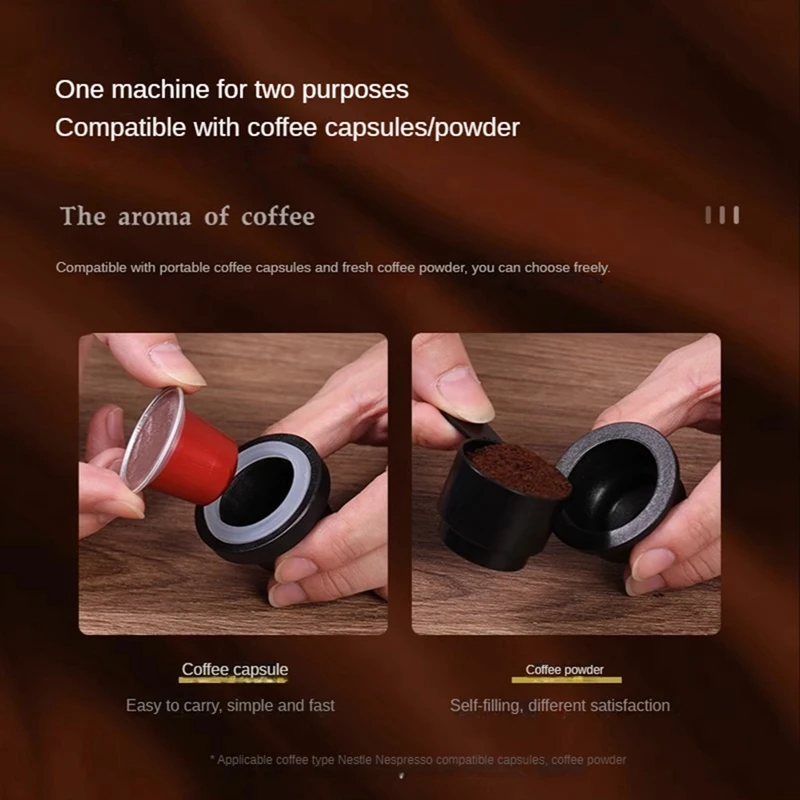 Portable Electric Coffee Machine For Car & Home Espresso Coffee Maker Capsule Powder Dual-Use Travel Camping