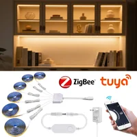 12V Zigbee 3.0 COB LED Strip Light 1M-2M,320LEDs/M DIY Kitchen Lighting Cabinet Decor Work with Tuya/SmartThings, Alexa/Google