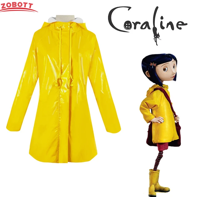 Coraline Costume Women Coraline Cosplay Yellow Girls Raincoat