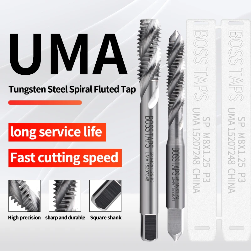 Carbide Tungsten Steel JIS Standard Spiral Fluted Tap UNC UNF 4-40 6-32 Machine Screw Thread Taps Fo