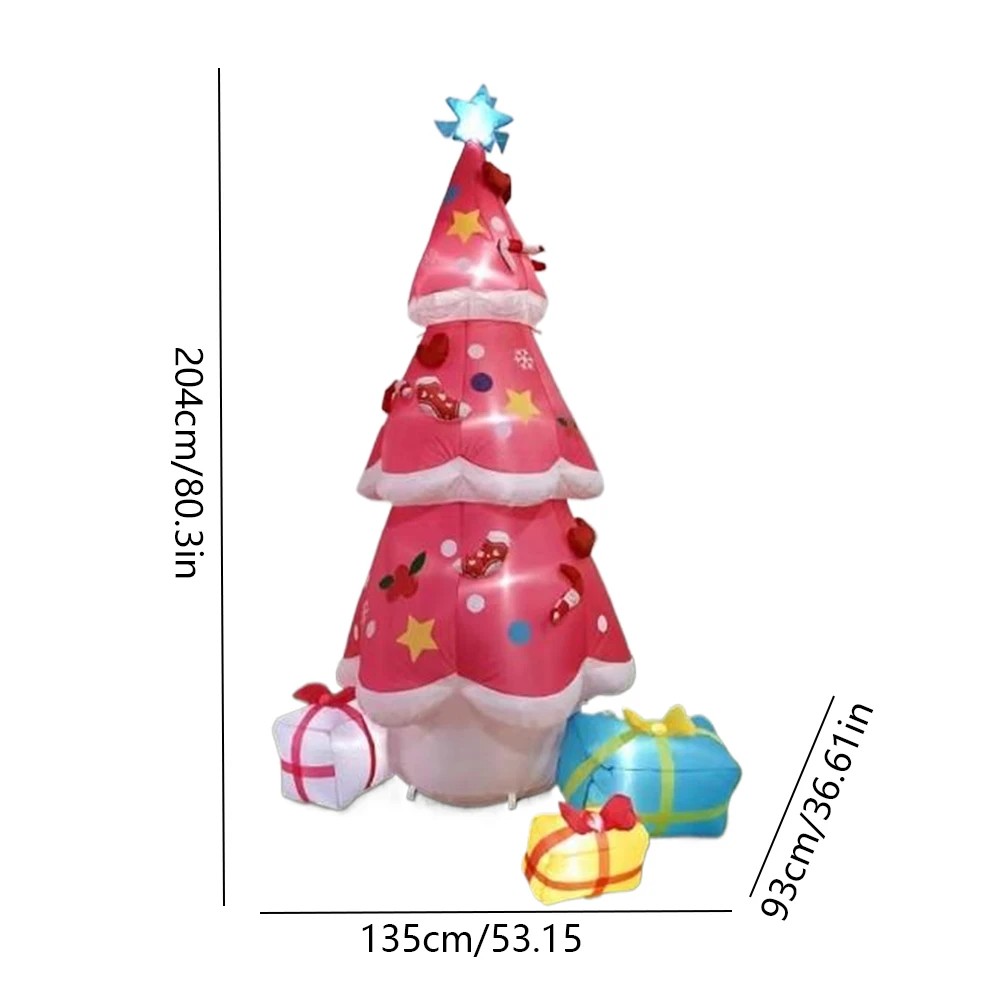 6.9FT Christmas Inflatable Tree Decor with LED Lights Lighted Blow Up Xmas Tree Blow Up Inflatable Tree for Party Holiday Xmas