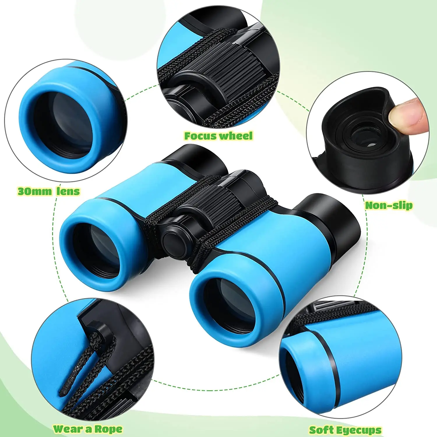Kids Binoculars Set for Age 3-12 Years Boys Girls Hunting Folding Small Telescope Birthday Gifts Educational Camping Outdoor 3