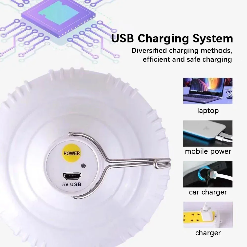 Description Picture 3 of itemHigh Power LED Camping Light Rechargeable Portable Lanterns Outdoor Emergency BBQ Tent Lighting Lamp Bulb with Hook