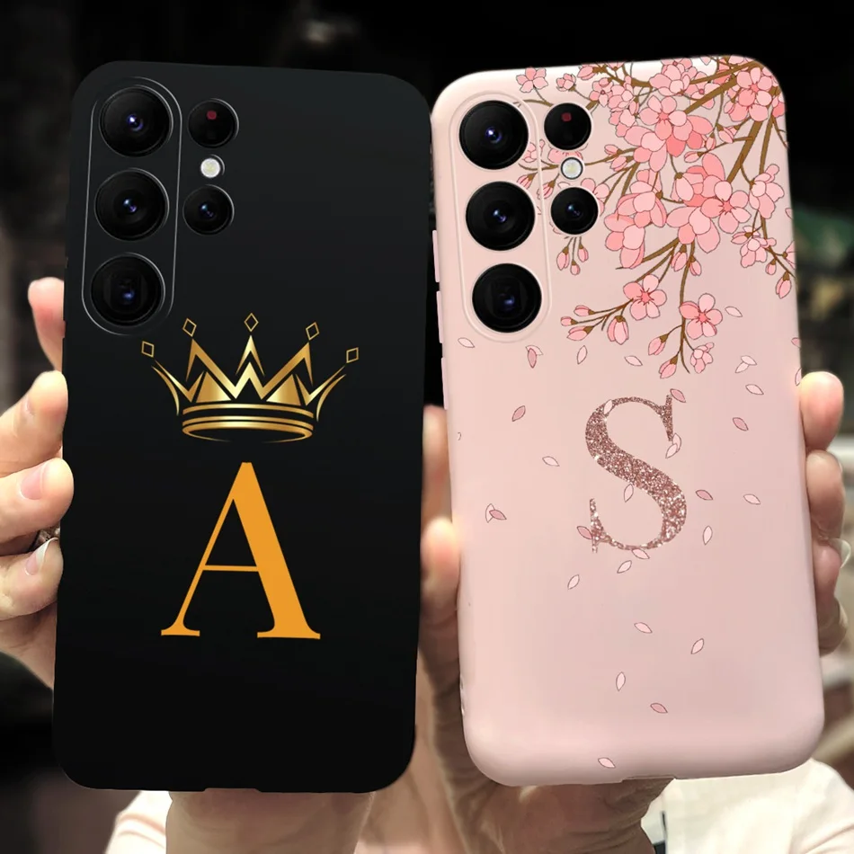 Fashion 26 Custodia Con Lettera Iniziale Per Samsung Galaxy S23 Ultra S23 + 5G Custodia Per Telefono Cover Posteriore In Silicone Morbido Per Samsungs
