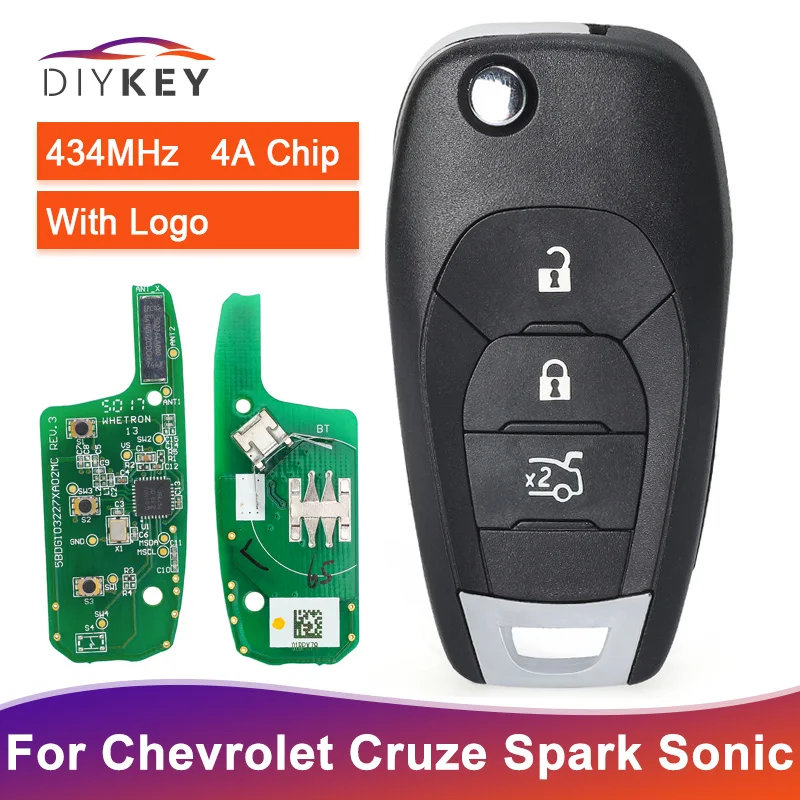 Оригинальный пульт дистанционного управления DIYKEY с 2 / 3 кнопками для 2015 Chevrolet Cruze