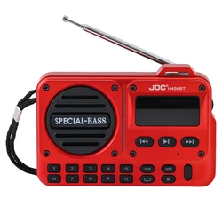 Compact Bluetooth Digital Radio with LED Display and MP3 Playback (Red)