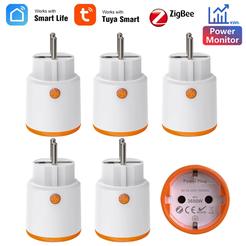 ปลั๊กอัจฉริยะ Tuya Smart Plug Zigbee 3.0 EU 16A พร้อมฟังก์ชันตรวจสอบการใช้พลังงาน รองรับการควบคุมผ่าน Smart Life ใช้งานร่วมกับ Homekit, Alexa และ Google Home 1