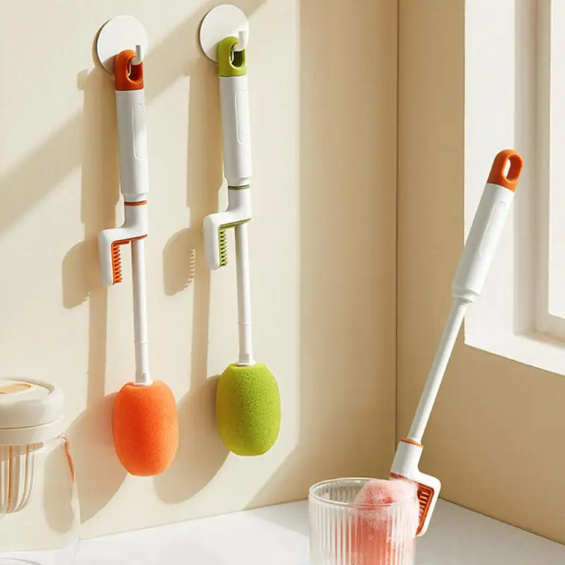 

Sponge Cup Brush Multifunctional Convenient Multipurpose Save Time Durable Cup Cleaning Tool Long Handle Brush 3 In 1 Cup Brush