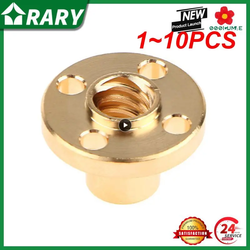 

1 ~ 10 шт. трапециевидная винтовая гайка T8 8 мм медные винты для шагового двигателя свинцовый винт диаметр 10 мм Шаг 2 мм латунные детали для 3D-принтера