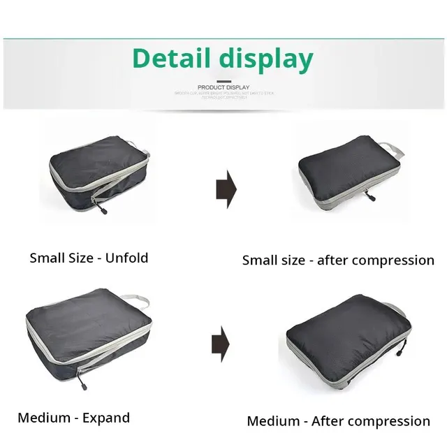 Lot De 7 Cubes De Compression Pour Voyage - Économise 60% D'Espace - Nylon Imperméable - Pour Valise Et Sac à Dos