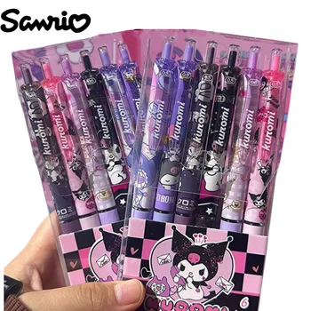 귀여운 산리오 만화 패턴 헬로 키티 쿠로미 프레스 젤 펜, 학생 공부 용품, 빠른 건조 브러시 시험 특수 검정 펜