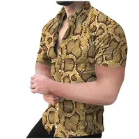 Men's Beach Dress Shirt 3D Print Summer Button Down Palmshadow Floral Short Sleeve Shirt Casual Slim Fit Party Hawaiian Shirts 1