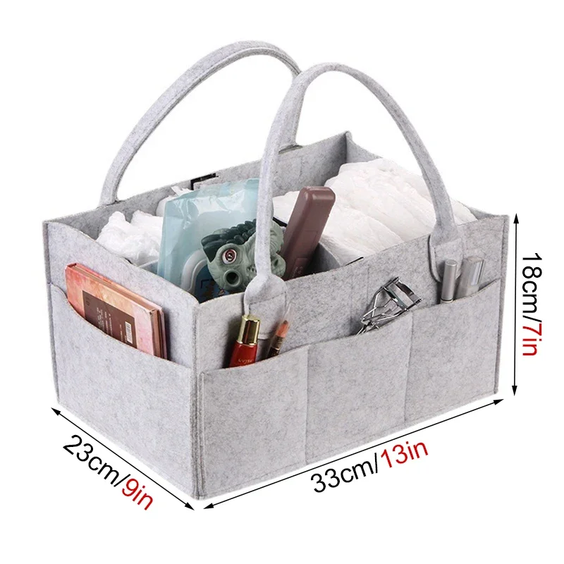 Tote Bag For Mommy Baby Diaper Storage Organizer Baby Stroller Tote Basket Felt Fabric Bag Multifunctional Felt Diaper Bags 4