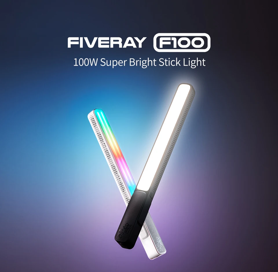 ZHIYUN-tubo de luz LED FIVERAY F100, varita de mano de 100W, RGB, 2700K ~  6200K, para fotografía, Streaming, Tiktok, Youtube - AliExpress