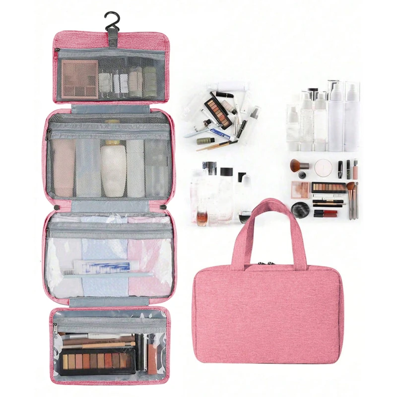 Travel Hanging Toiletry Bag Water-proof Cosmetic Storage Bag Bathroom Beauty Wash Bag AccessoryTowel Bag Wet Dry Separated Bag 6