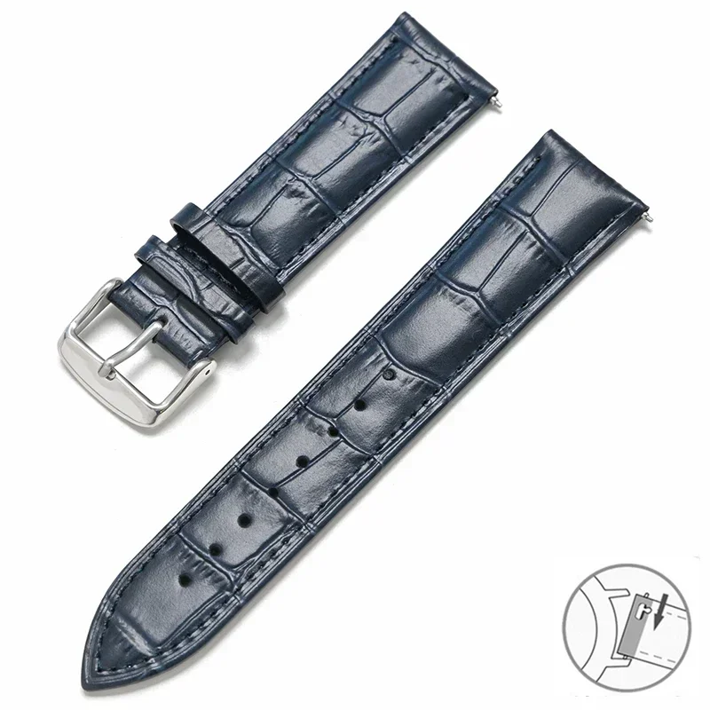 Premium Cowhide Genuine Leather Quick Release Watch Strap - Universal Fit