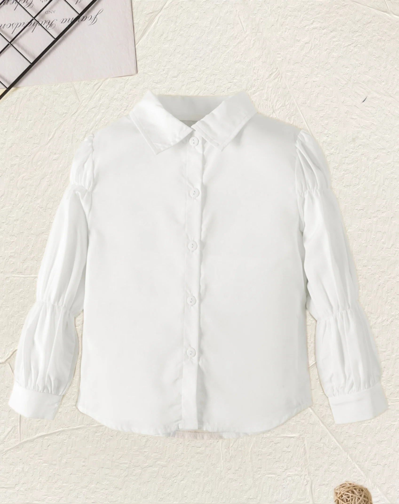 Classic white shirt for children-simple design, comfortable and easy to match, suitable for formal occasions