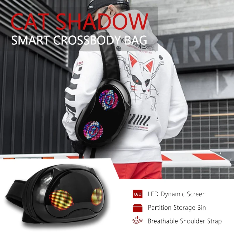 LED Smart Display Chest Bag holiday crossbody bag travel crossbody bag waterproo