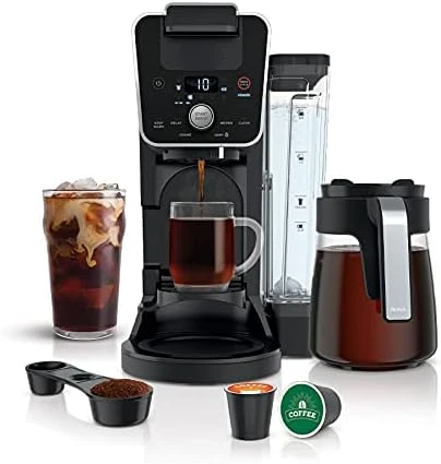 

12-чашечная Кофеварка DualBrew, одноразовая, подходит для капсул с густой и K-чашкой, 3 вида пивоварения, 60 унций. Резервуар для воды