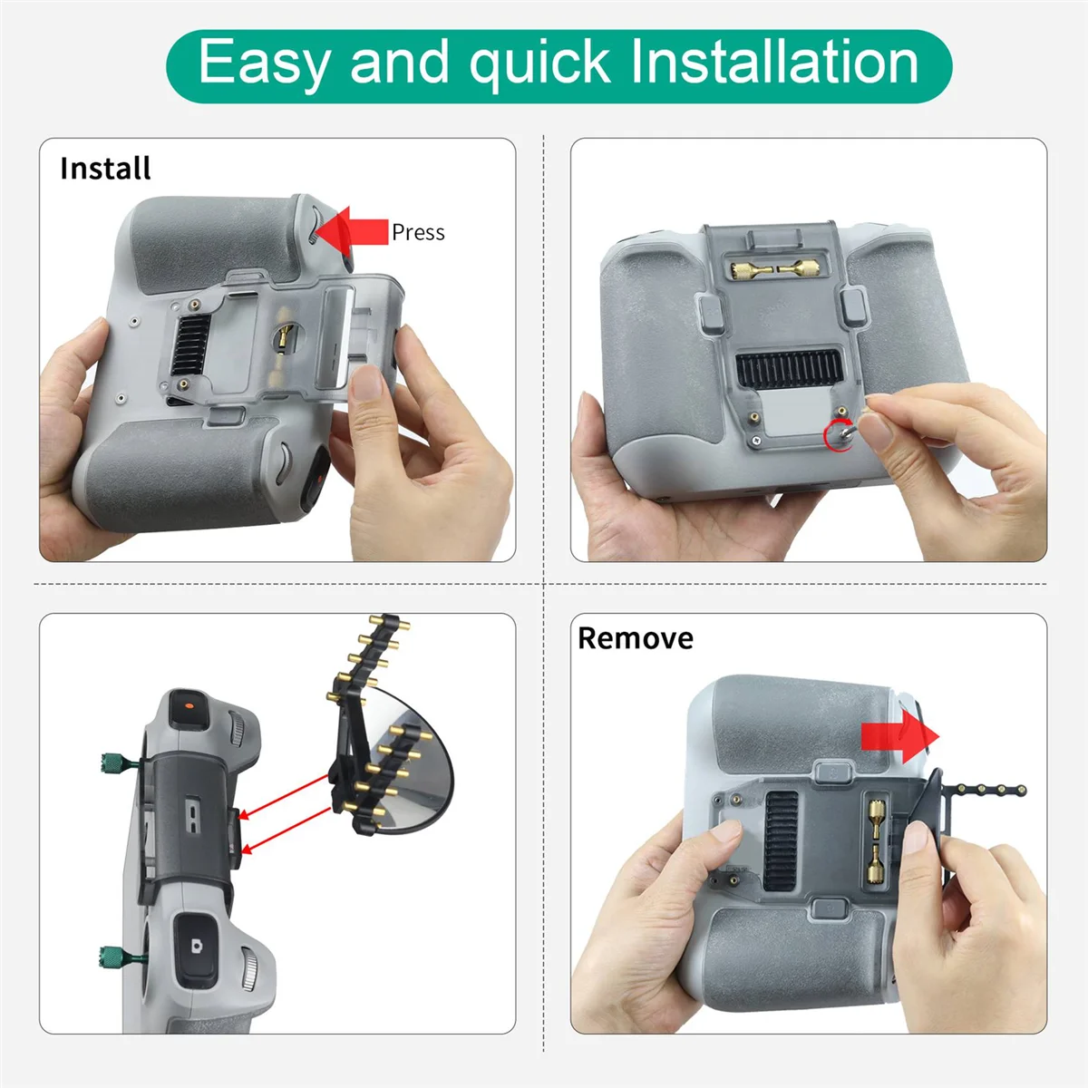 Amplificateur de signal d'antenne pour DJI Mini 3 Pro fixé sur la télécommande, extension de portée RC