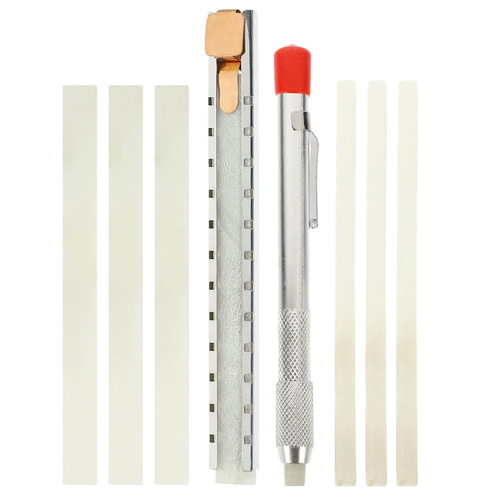 Stone Pen Scribing Tool Flat Soapstone Pencil Natural Welding Chalk Stainless Steel Refill Paint Marker for Slate Tile Draw