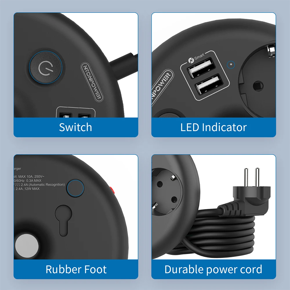 NTONPOWER EU ÷  Ʈ, USB Ʈ 2 ,  ڵ,  Ƽ Ʈ ,   ȭ 