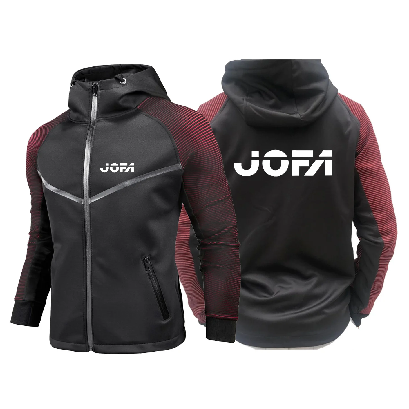 2024 Spring Autumn Men's JOFA Hockeyer Logo Print Fashion Outdoor Slim Fit Cardigan Breathable Sports Hooded Zipper Racing Suit 3