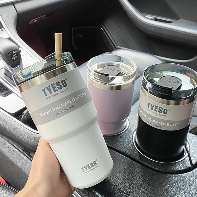 Creative Fashion 304 Stainless Steel Thermo Cup 600 890ml Coffee Mug Travel Water Cups with Straw
