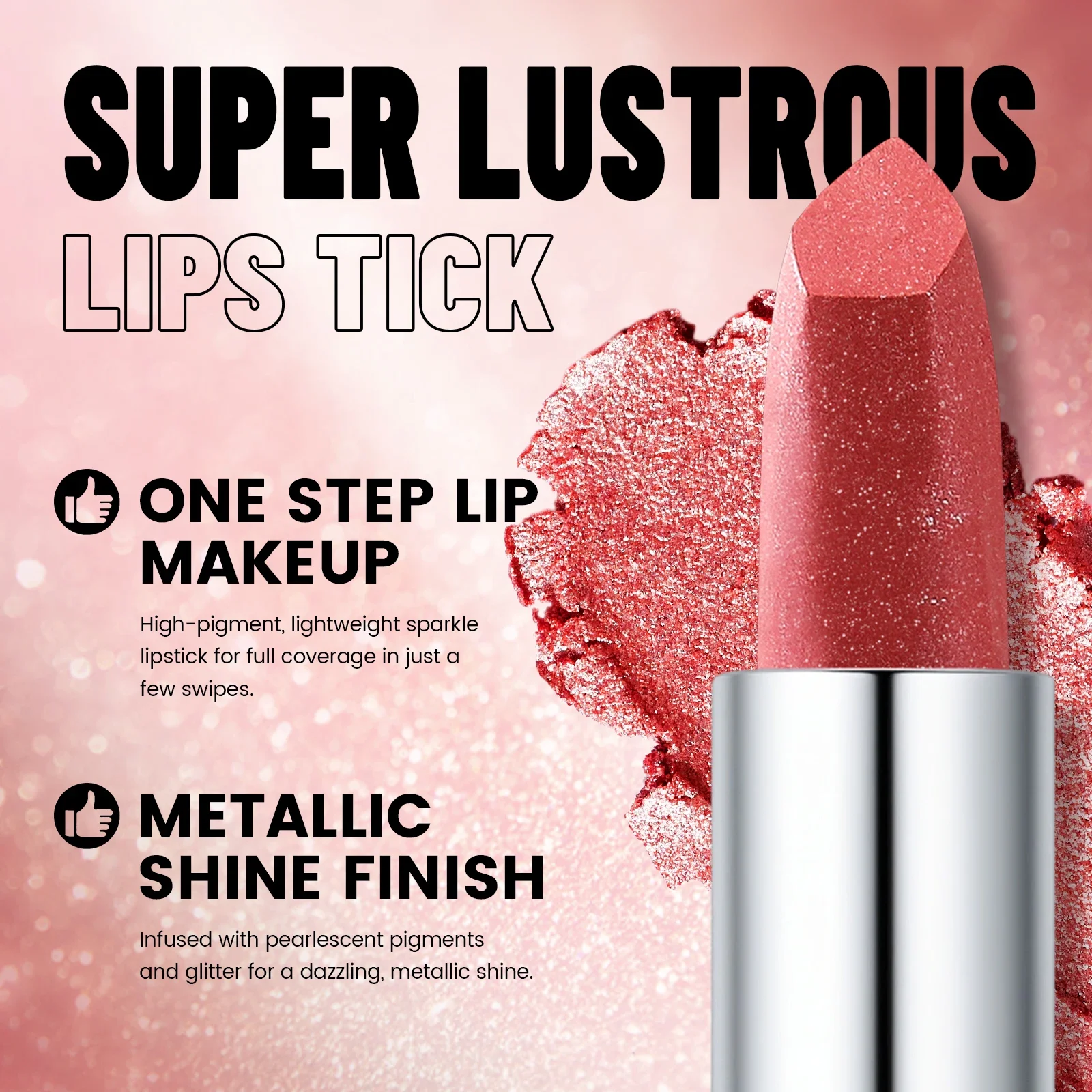 Pearlmuttischer Metallic Lippenstift Langanhaltend Wasserfest_voghion.com