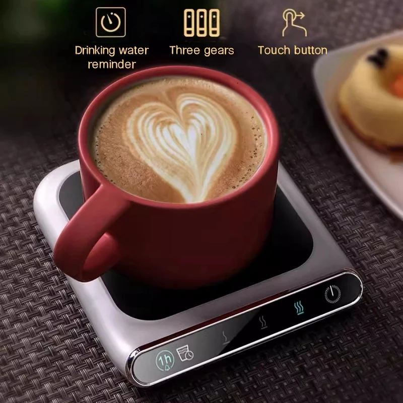 Portable DC5V/2A USB Cup Warmer Coffee Mug Heating Coaster Smart 3 Gear Thermostatic Hot Plate Milk Tea Water Heating Pad Heater