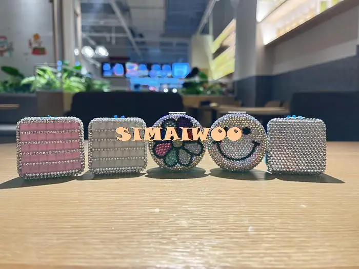 DIY Handwerk Mirrol Glänzende Diamant Steine Mosaik Kristall Kreuzstich Bling Strass Mädchen Make-up Spiegel Geburtstag Rosa Geschenk – Detail 5