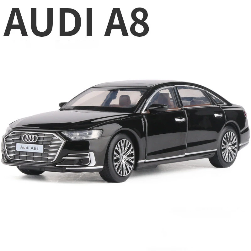 アウディ A8 1/32 ミニカー ブラック 1:32 Audi A8 Alloy Diecast Car Model Sound Light Collection Toy
