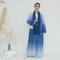 فستان فاخر عرقي جديد لعام 2025 عباية مفتوحة من الأمام لامعة مع فستان حجاب متواضع عباية دبي فستان نسائي مسلم 6