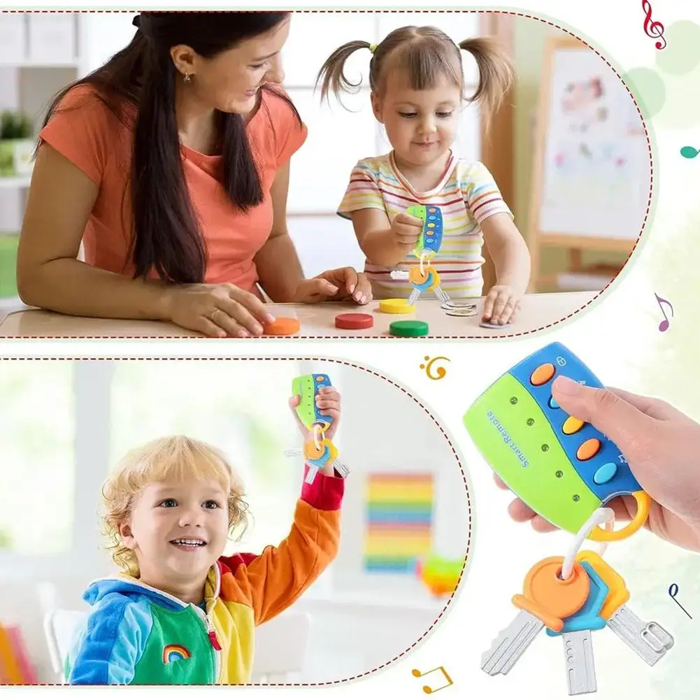 

Montessori Baby Toy Musical Cartoon Car Key Vocal Smart Remote Car Voices Music Educational Toys For Kids Toddler Infant Gi Z2E1