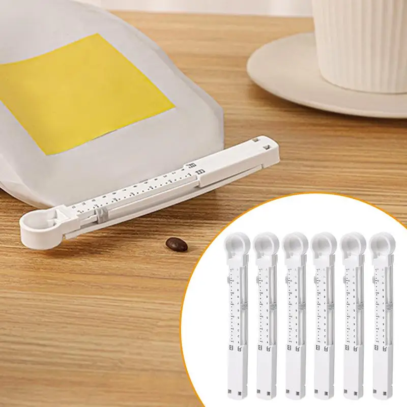 6pcs Sealing Clips with Time Scale Kitchen Storage Food Snack Seal Sealing Bag Clips Sealer Clamp practical clip sealing tools
