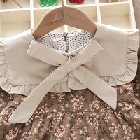 Children's Long sleeved Dress Spring and Autumn Girl Baby Solid Color Round Neck Fragmented Flower Bow Princess Dress 6