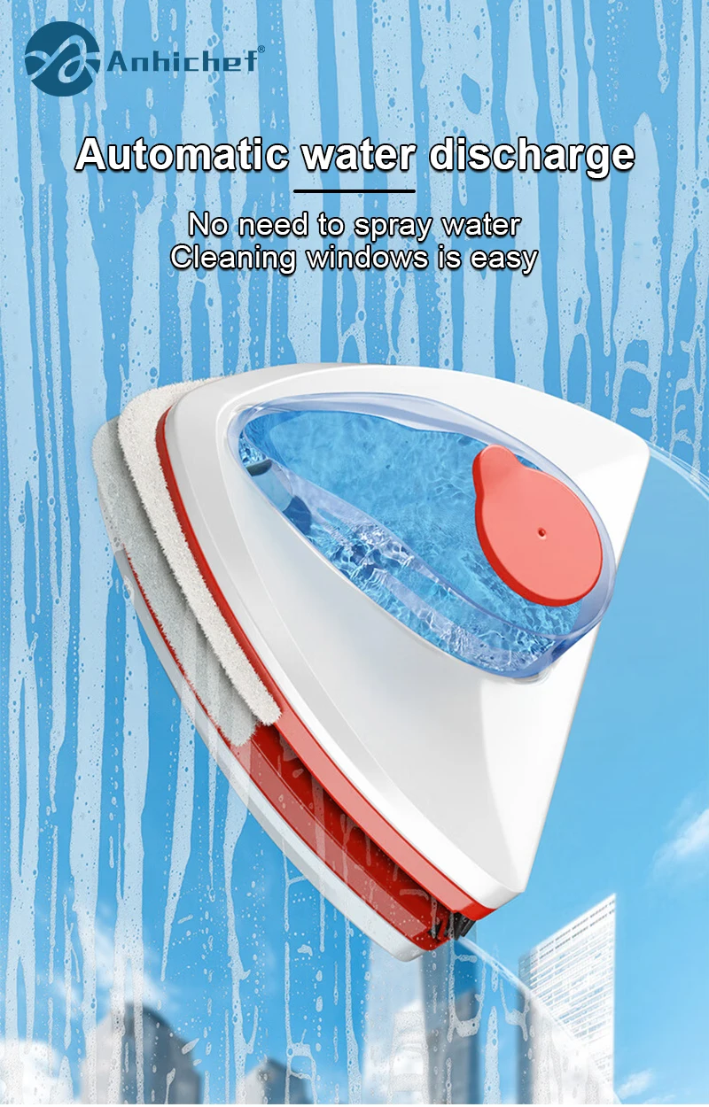 limpador de vidro magnético limpador de vidro de dupla camada de descarga de água limpador de vidro escova magnética ferramentas de limpeza do agregado familiar