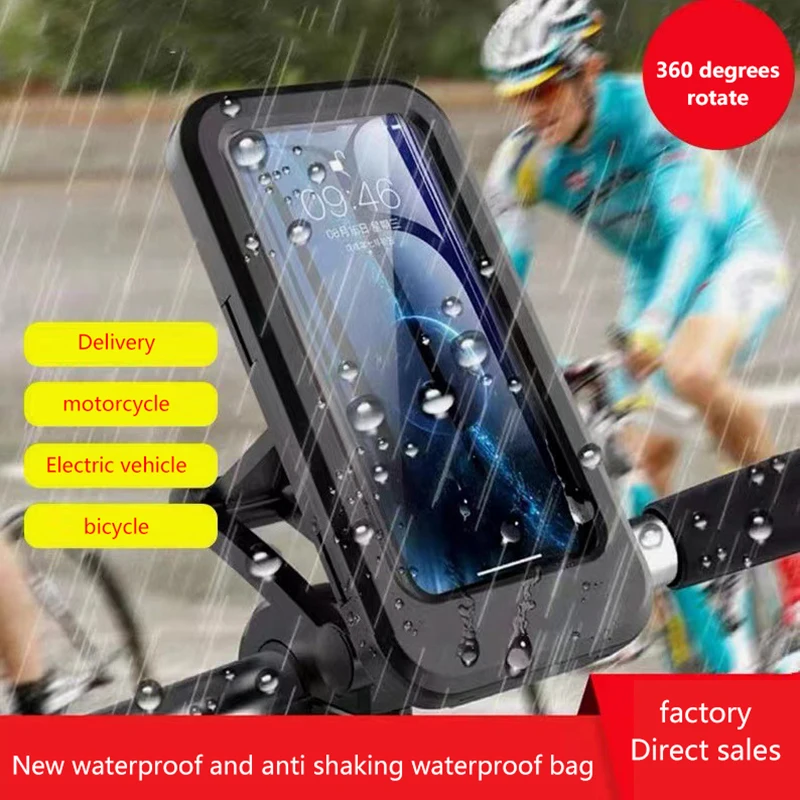 

Waterproof Motorcycle Bike Mobile Phone Holder Support Universal Bicycle GPS 360° Swivel Adjustable Motorcycle Cellphone Holder