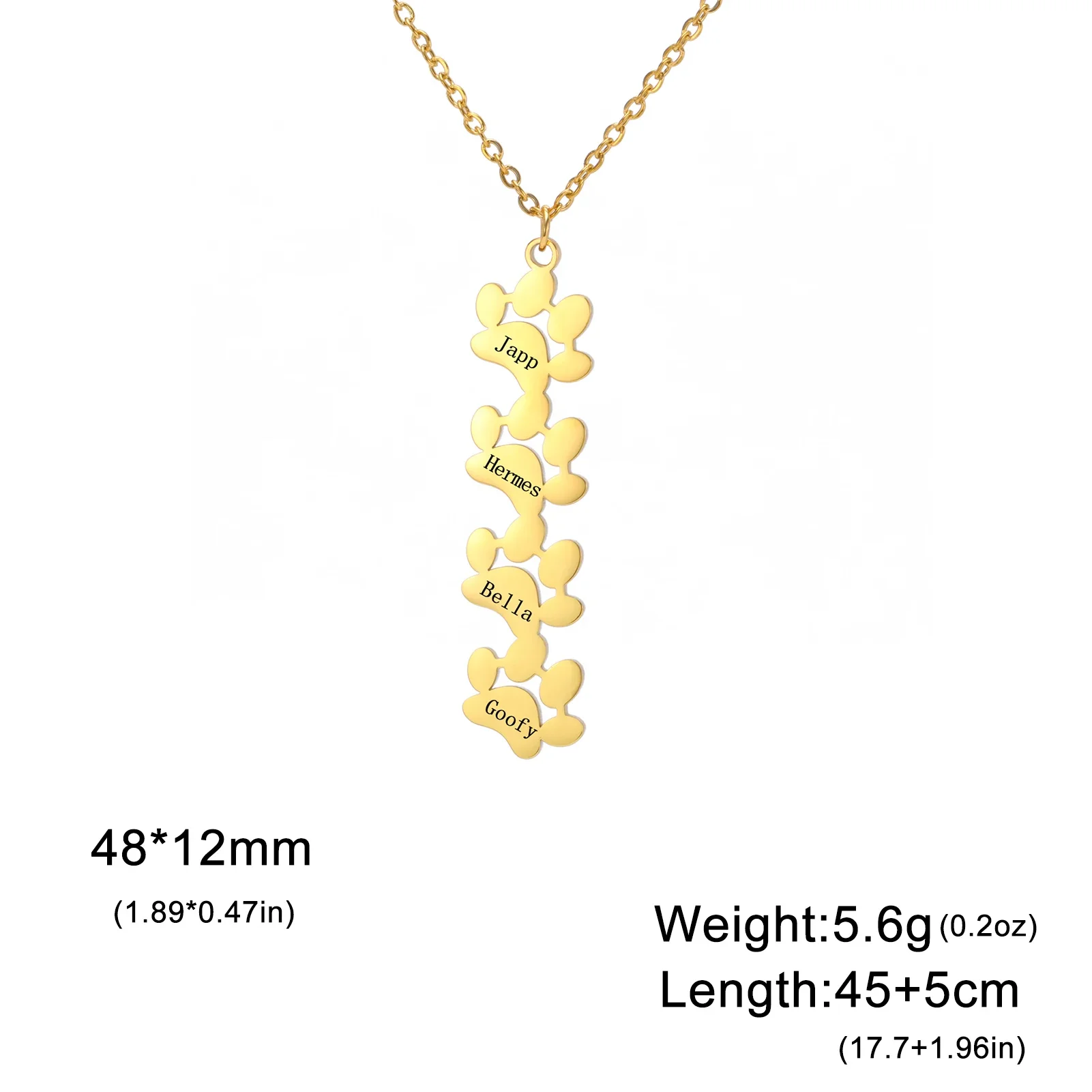 Collana con impronta di zampa personalizzata in oro massiccio