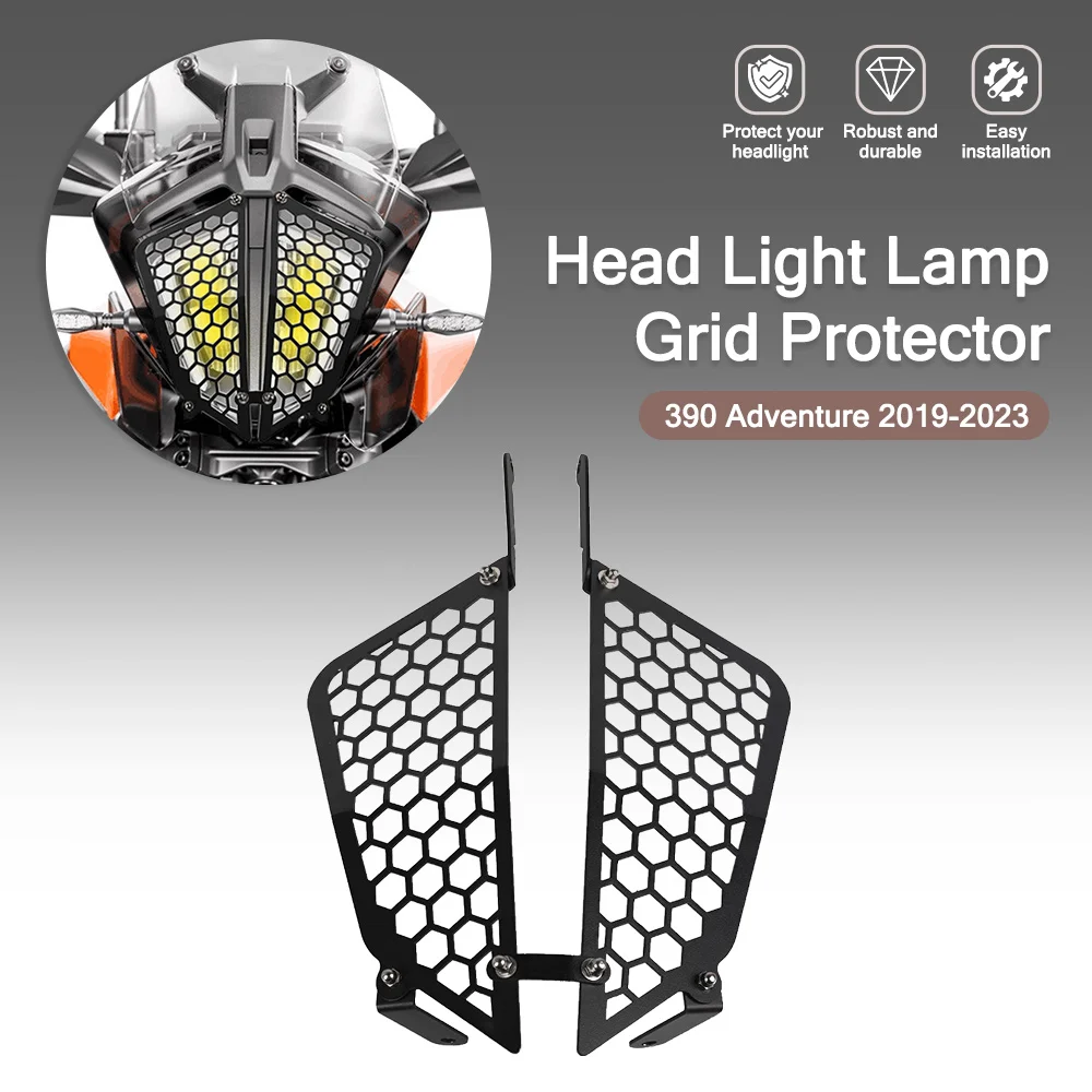 

For 390 Adventure ADV 390Adventure 390 ADV 2019 2020 2021 Motorcycle Headlight Protector Cover Grill Head light Guard Protection