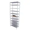 10-Tier Gray Non-Woven Fabric Shoe Rack - Easy Assembly Storage Organizer 4