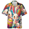 Happy Easter Day Graphic Beach Shirts Harajuku Fashion Festival Gifts Short Sleeve Cartoon Rabbit Egg Blouses Kawaii Eggs Tops 2