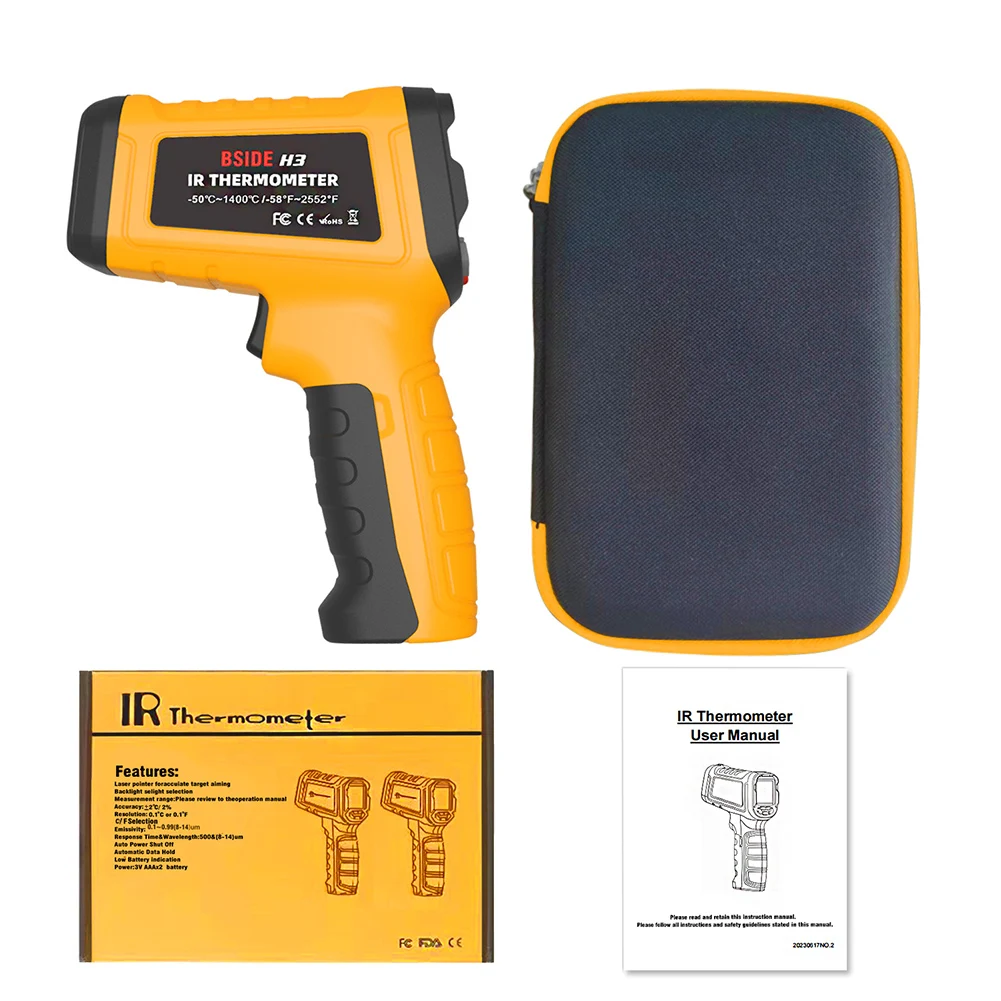 

New Digital Infrared Thermometer -50℃~1400℃ Laser Termometro Thermometer Gun Non-contact Laser Temperature Meter Measuring Tools