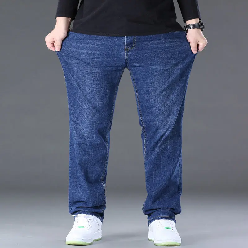 10XL Men's Classic Jeans Man Pants Oversize Plus Size FASHION JEAN Wide Leg Trousers Baggy Clothes Clothing Cargo Male Mens Slim 2