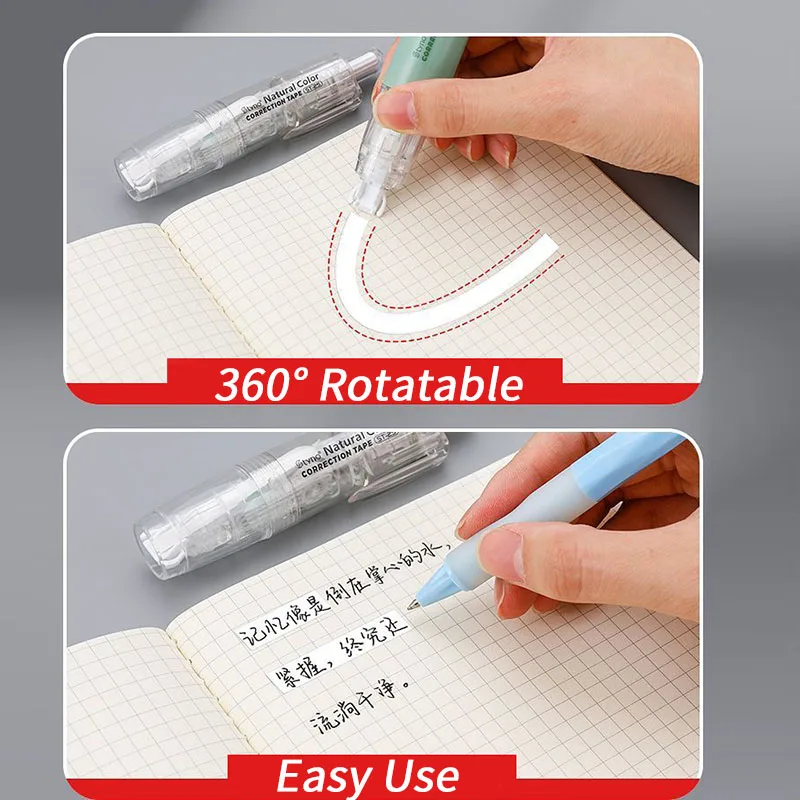 Refillable Retractable Quick Dry White Out Correction Tape Mini Small Japan Aesthetic Cute White Out with Easy to Use Kawaii