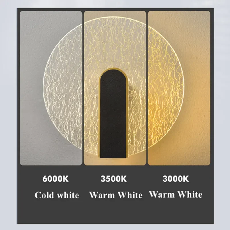 Bedroom Bedside LED Wall Lamp Modern Light Luxury Round Square Gold Indoor Background Decor Sconce Living Room Stairs Fixtures