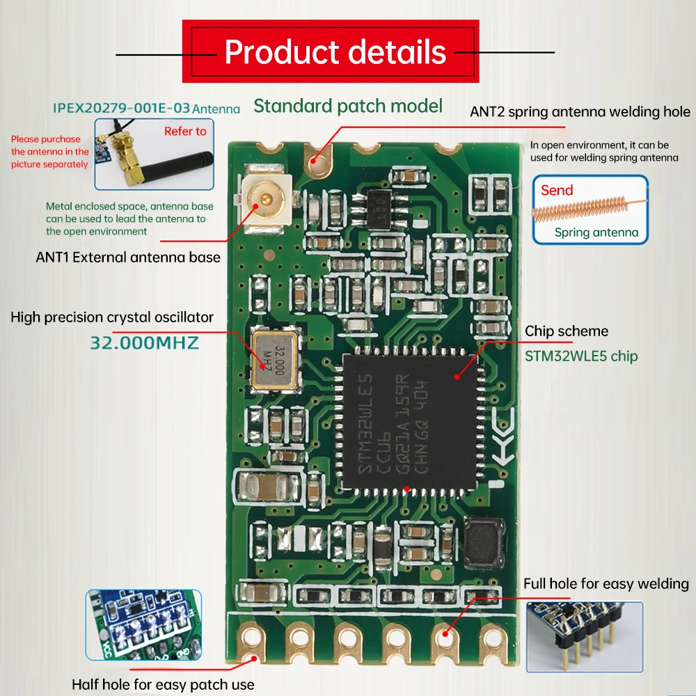 HC-15 Wireless Module 433MHz Communication Digital Transmission Board Communication/UART/TTL Level DC 3.0-3.6V