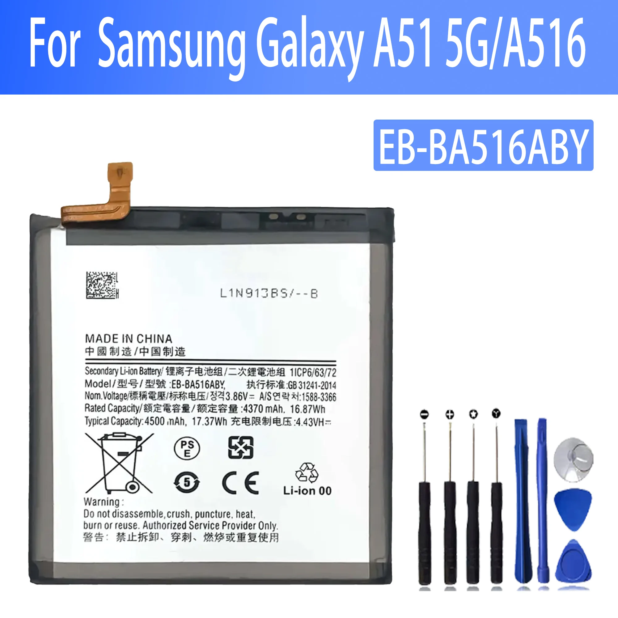 

100% Original EB-BA516ABY Battery For Samsung A51 5G/ A516/ Phone Replacement Bateria